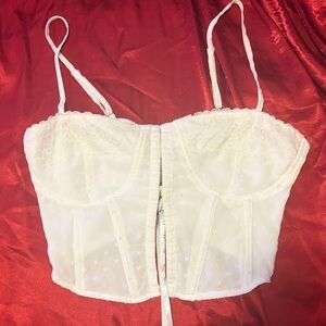 La Hearts White Lace Tank Top